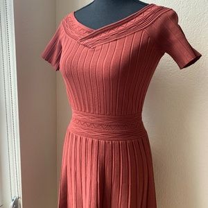 Off the Shoulder Burnt Orange Dress